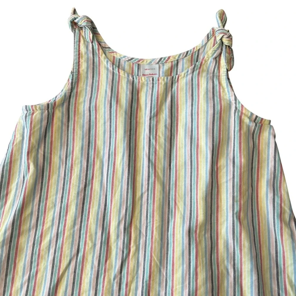 Hanna Andersson Girls Dress Size 10 Scoopneck Rainbow Striped‎ Pocket Play (19)